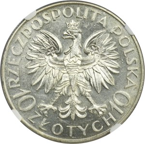 Sobieski, 10 złotych 1933 - NGC MS62