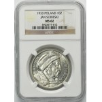 Sobieski, 10 złotych 1933 - NGC MS62