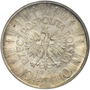 Piłsudski, 10 złotych 1939 - NGC MS63