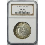 Piłsudski, 10 złotych 1939 - NGC MS63