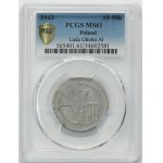 Ghetto Litzmannstadt, 10 mark 1943 Al - PCGS MS61