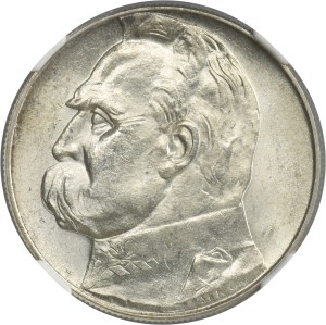 Piłsudski, 10 złotych 1939 - NGC MS63
