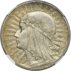 Głowa Kobiety, 5 złotych Londyn 1932 - NGC MS61