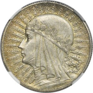 Głowa Kobiety, 5 złotych Londyn 1932 - NGC MS61
