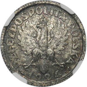Kobieta i kłosy, 1 złoty Paryż 1924 - NGC MS62