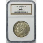 Piłsudski, 10 złotych 1935 - NGC MS62