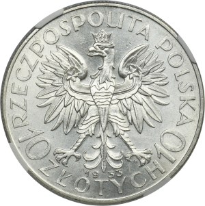 Głowa Kobiety, 10 złotych Warszawa 1933 - NGC MS61