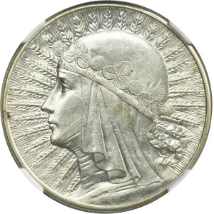Głowa Kobiety, 10 złotych Londyn 1932 - NGC MS61