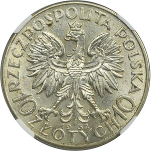 Głowa Kobiety, 10 złotych Londyn 1932 - NGC MS61