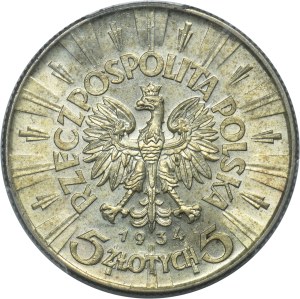 Pilsudski, 5 gold 1934 - PCGS MS62