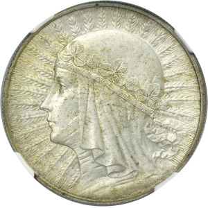 Głowa Kobiety, 10 złotych Warszawa 1932 - NGC MS61