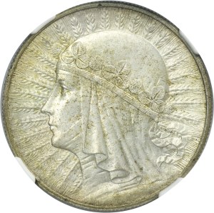 Głowa Kobiety, 10 złotych Warszawa 1932 - NGC MS61