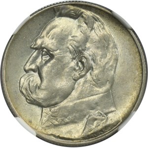 Piłsudski, 5 złotych 1938 - NGC AU58