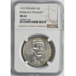 Traugutt, 10 złotych 1933 - NGC MS62