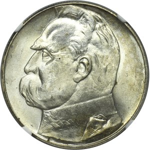 Piłsudski, 10 złotych 1936 - NGC MS62