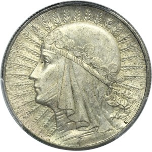 Głowa Kobiety, 5 złotych Warszawa 1934 - PCGS MS61