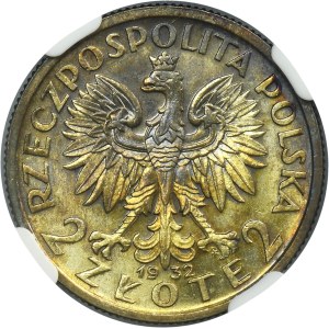Głowa Kobiety, 2 złote 1932 - NGC MS62