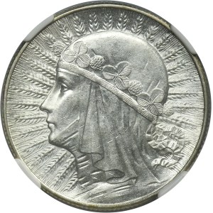 Głowa Kobiety, 5 złotych Warszawa 1933 - NGC MS62