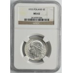 Głowa Kobiety, 5 złotych Warszawa 1933 - NGC MS62