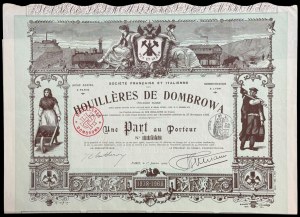 Houilleres de Dombrowa, 1 share, 1909