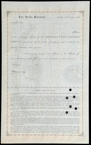 Northern Pacific Railroad Company, $100