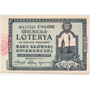 Loterya na zasilenie funduszów Rady Głównej Opiekuńczej, 1/5 losu, Seria C