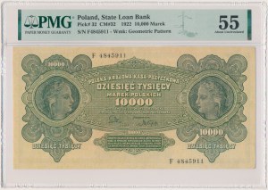 10.000 marek 1922 - F - PMG 55