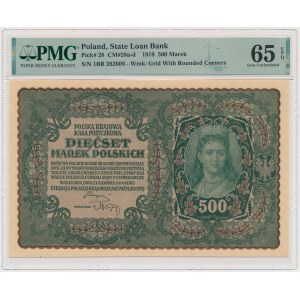 500 marek 1919 - I Serja BR - PMG 65 EPQ