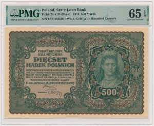500 marks 1919 - 1ère série BR - PMG 65 EPQ
