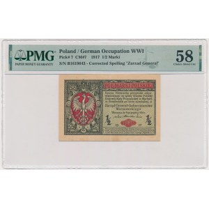 1/2 marki 1916 - Generał - PMG 58