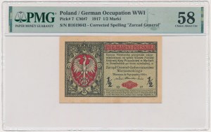 1/2 marki 1916 - Generał - PMG 58