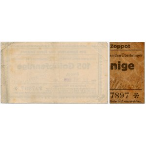 Sopot, Sparkasse der Stadt, 105 Goldpfennige 1923 - niekasowany