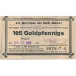 Sopot, Sparkasse der Stadt, 105 Goldpfennige 1923 - niekasowany