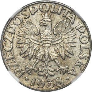 General Government, 50 pennies 1938 - NGC MS61 - GELAZO