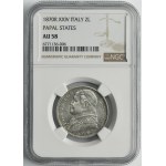 Papal State, Vatican, Pius IX, 2 Lire Rome 1870 R - NGC AU58