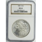 USA, 1 Dollar San Francisco 1881 S - Morgan - NGC MS63