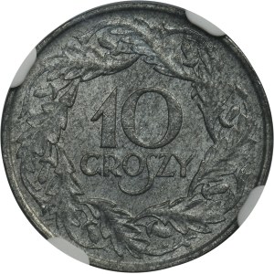 German Occupation, 10 groschen 1923 - NGC MS63