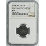 Królestwo Polskie, 10 fenigów 1918 - NGC MS62