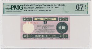 Pewex, 10 centów 1979 - HB - mały - PMG 67 EPQ