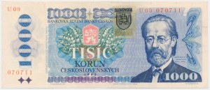 Slovakia, 1.000 Korun 1985 - with adhesive stamp -