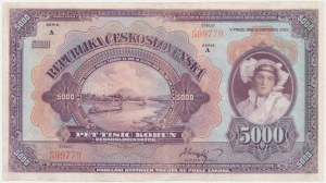 Czechoslovakia, 5.000 Korun 1920 - RARE -