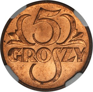 5 groszy 1938 - NGC MS63 RD