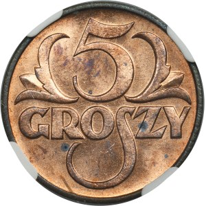 5 groszy 1937 - NGC MS64 RD