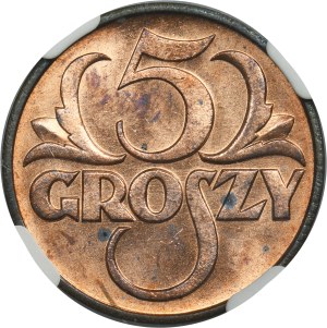 5 groszy 1937 - NGC MS64 RD