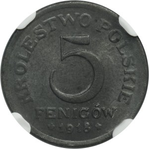 Polish Kingdom, 5 pfennig 1918 - NGC MS65