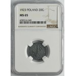 German Occupation, 20 groschen 1923 - NGC MS65