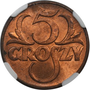 5 groszy 1938 - NGC MS64 RB