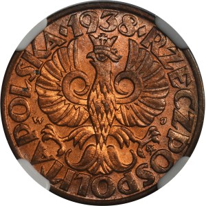 5 groszy 1938 - NGC MS64 RB