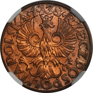 5 groszy 1938 - NGC MS64 RB
