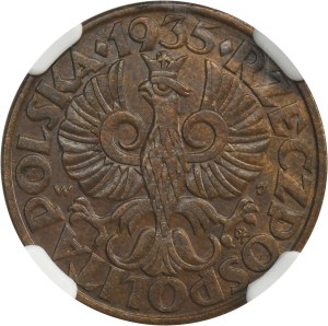 5 groszy 1935 - NGC MS62 BN